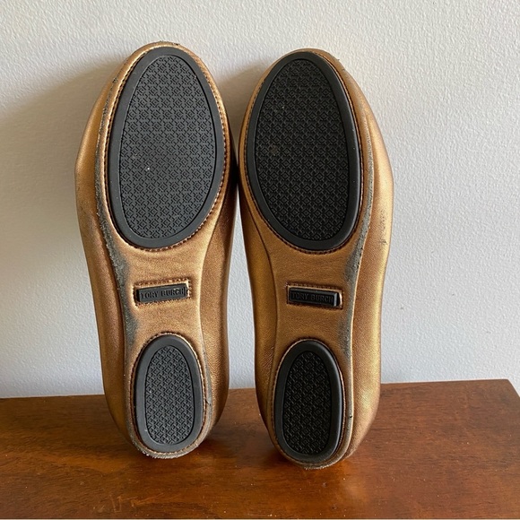 Tory Burch Bronze Reva Flats Timeless Style Comfort - Picture 5 of 6